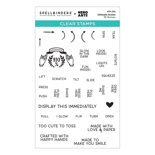 Spellbinders Ultimate Action Clear Stamp Set from the Merry Mayhem Collection