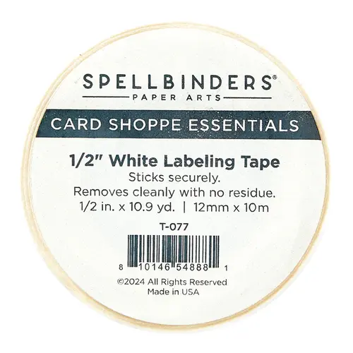Spellbinders White Labeling Tape 1/2"