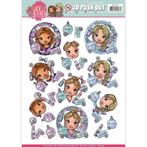 Find It Trading Sweet Girls Punchout Sheet Beautiful Girls by Yvonne Creations
