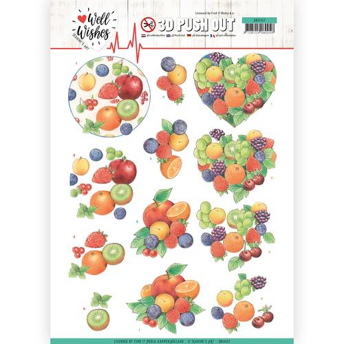 Find It Trading Well Wishes 3D Pushout Decoupage Sheet Fruits