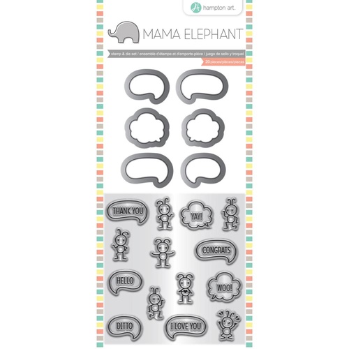 Mama Elephant Stamp & Die Set Chit Chat