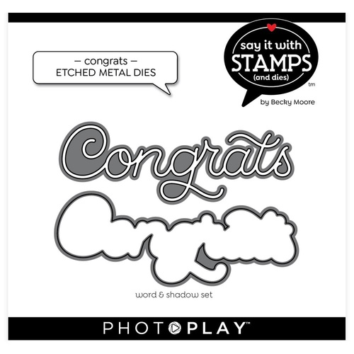 PhotoPlay Paper Say It With Stamps Die Congrats