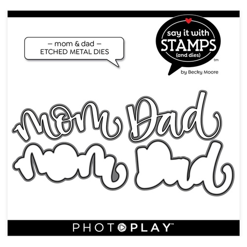 PhotoPlay Paper Say It With Stamps Die Mom & Dad
