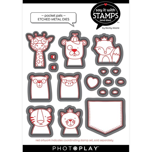 PhotoPlay Paper Say It With Stamps Die Pocket Pals