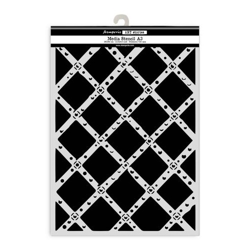 Stamperia Gardens of Time - Diamond Grid A3 Stencil