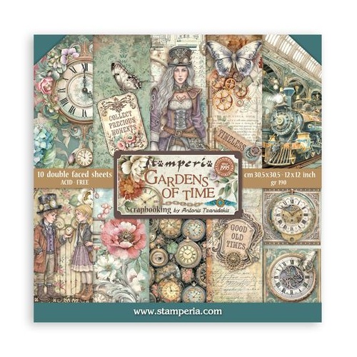 Stamperia Gardens of Time - 12x12" Double Sided Paper Pad