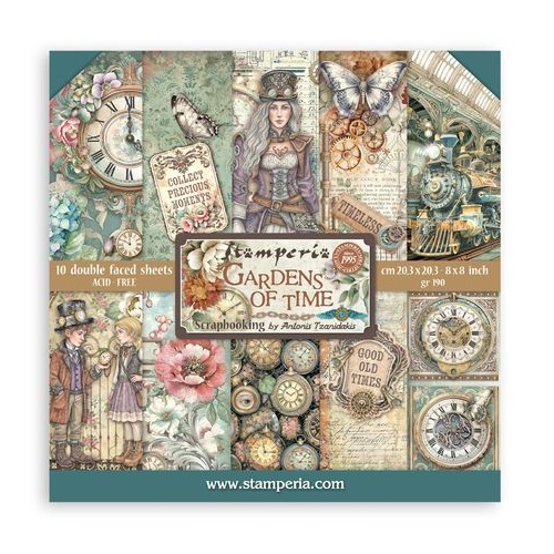 Stamperia Gardens of Time - 8x8" Double Sided Paper Pad