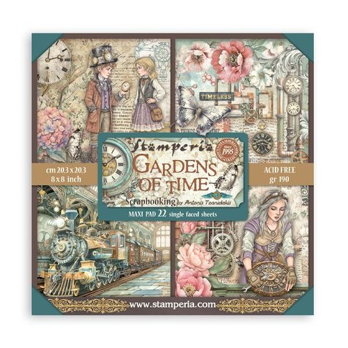 Stamperia Gardens of Time - 8x8" Single Sided Paper Pad