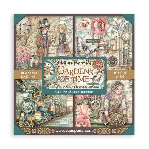 Stamperia Gardens of Time - 12x12" Single Sided Paper Pad