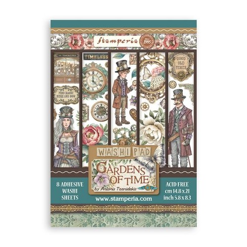 Stamperia Gardens of Time - Washi Pad A5 8pk