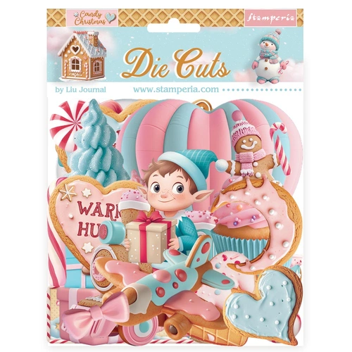 Stamperia Candy Christmas Chipboard Die Cuts from the Candy Christmas Collection