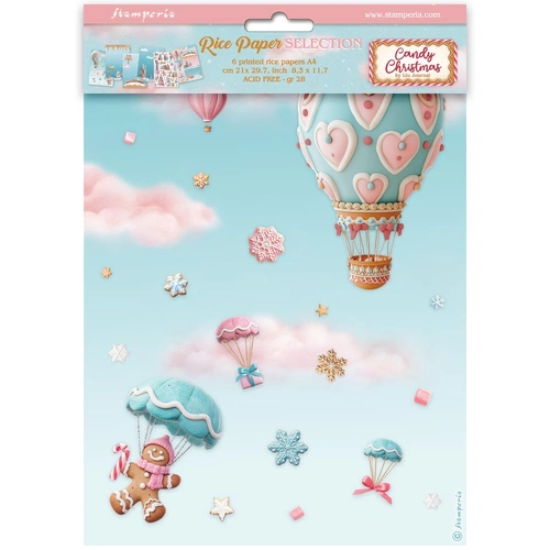 Stamperia Candy Christmas Rice Paper Pack from the Candy Christmas Collection