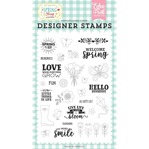 Echo Park Spring Fling Stamp Set Spring is Here
