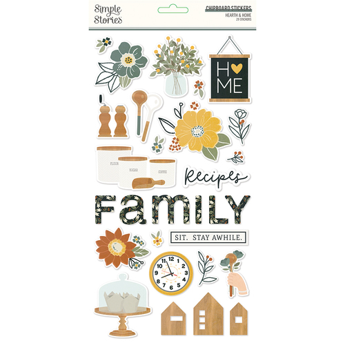 Simple Stories Hearth & Home Chipboard Stickers