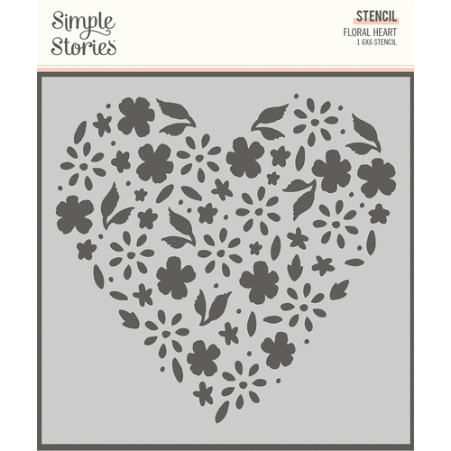 Simple Stories Happy Hearts Floral Heart Stencil