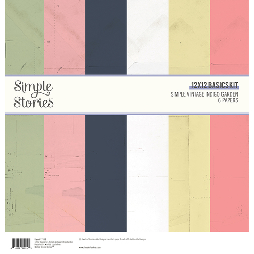 Simple Stories Simple Vintage Indigo Garden 12" Basics Cardstock Kit