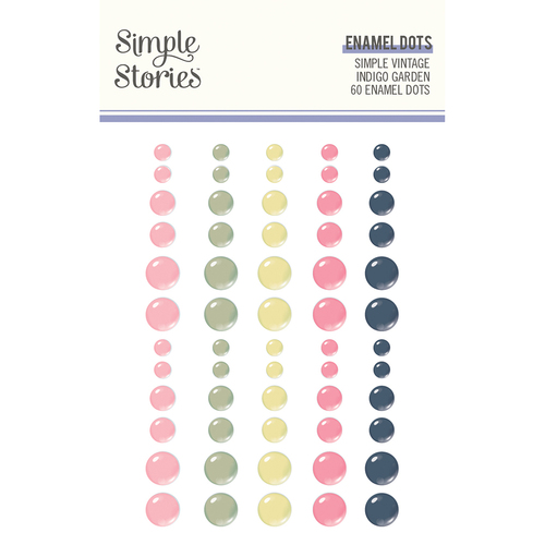Simple Stories Simple Vintage Indigo Garden Adhesive Enamel Dots