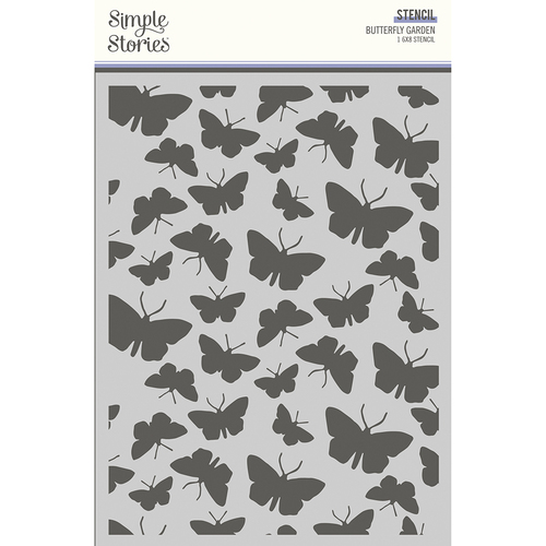 Simple Stories Simple Vintage Indigo Garden Butterfly Garden Stencil