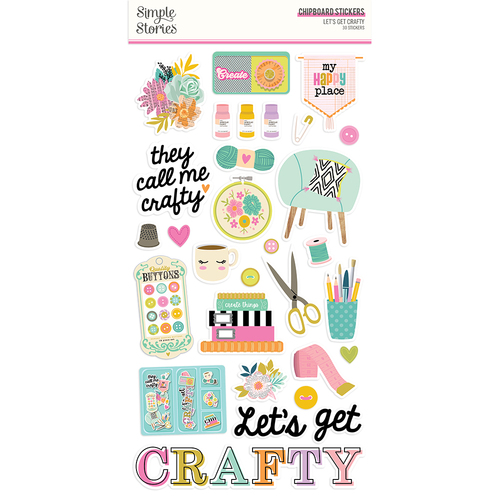Simple Stories Let's Get Crafty Chipboard Stickers