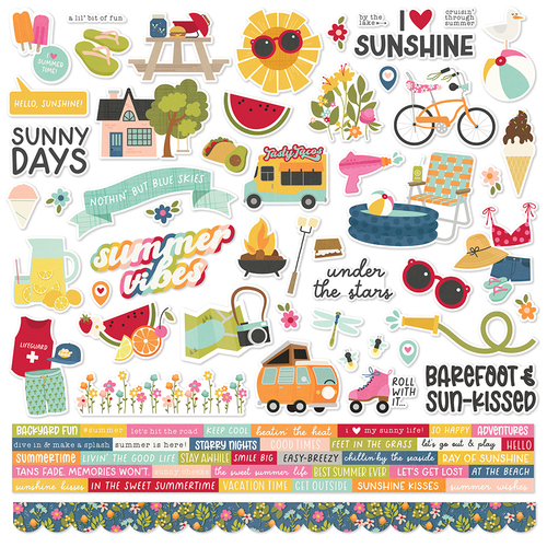 Simple Stories Summer Lovin' Combo Cardstock Stickers