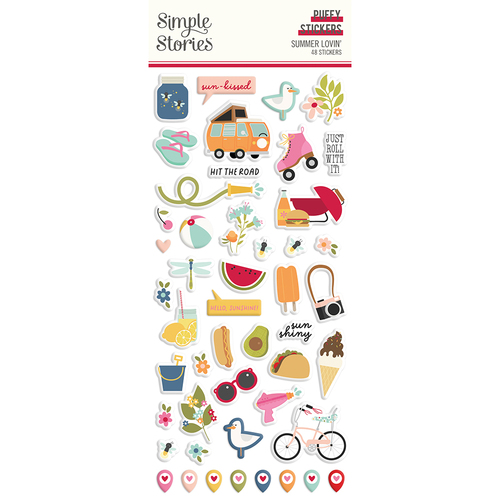 Simple Stories Summer Lovin' Puffy Stickers
