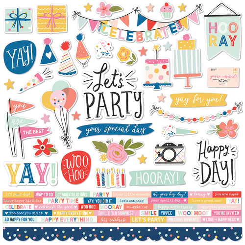 Simple Stories Celebrate! Combo Cardstock Stickers