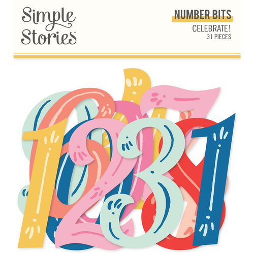 Simple Stories Celebrate! Number Bits & Pieces Die-Cuts