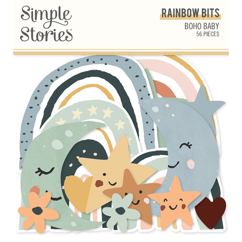 Simple Stories Boho Baby Rainbow Bits & Pieces Die-Cuts