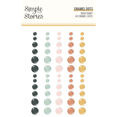 Simple Stories Boho Baby Adhesive Enamel Dots