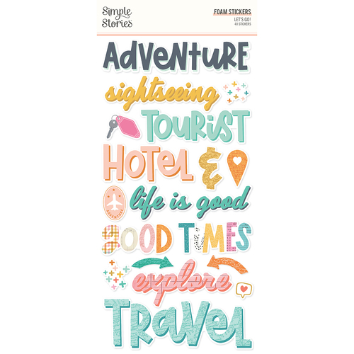Simple Stories Let's Go Foam Stickers