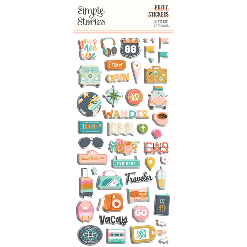 Simple Stories Let's Go Puffy Stickers