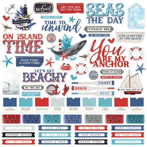 Simple Stories Simple Vintage Vintage Seas Cardstock Stickers