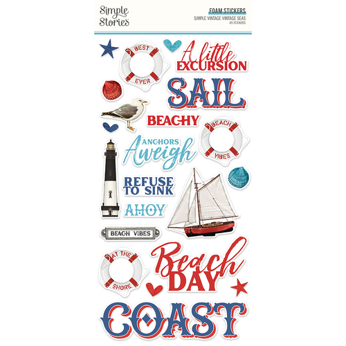 Simple Stories Simple Vintage Vintage Seas Foam Stickers