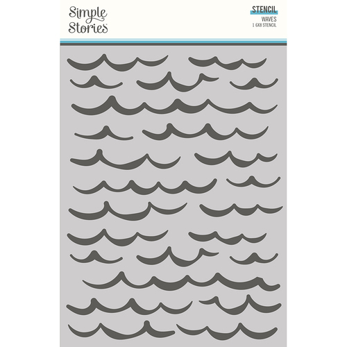 Simple Stories Simple Vintage Vintage Seas 6x8 Stencil Waves