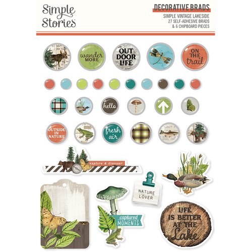 Simple Stories Simple Vintage Lakeside Decorative Brads
