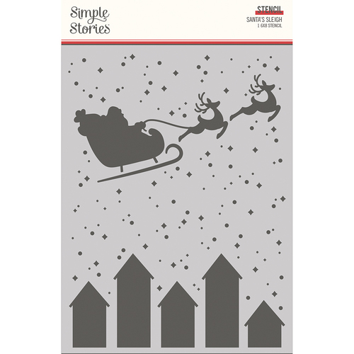 Simple Stories Hearth & Holiday 6x8 Stencil Santa's Sleigh