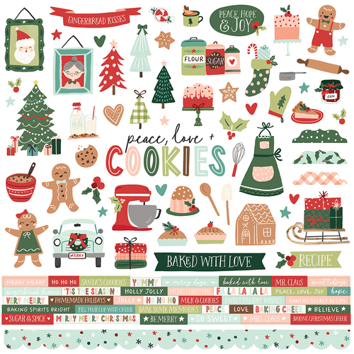 Simple Stories Baking Spirits Bright Cardstock Stickers