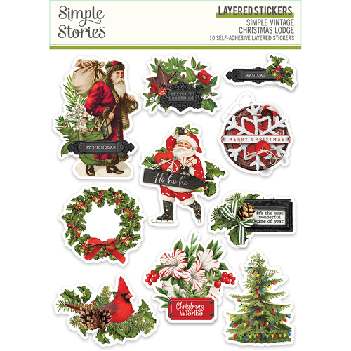 Simple Stories Simple Vintage Christmas Lodge Layered Stickers