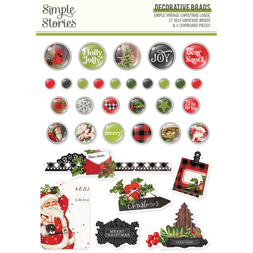 Simple Stories Simple Vintage Christmas Lodge Decorative Brads