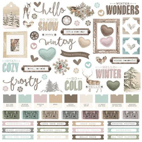 Simple Stories Simple Vintage Winter Woods Combo Stickers