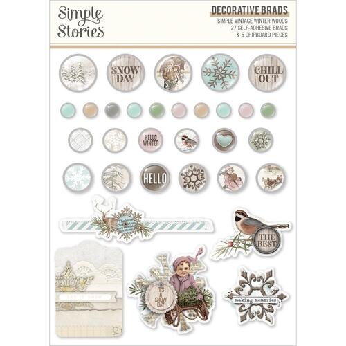 Simple Stories Simple Vintage Winter Woods Decorative Brads