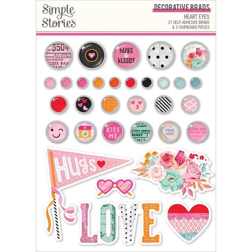 Simple Stories Heart Eyes Decorative Brads