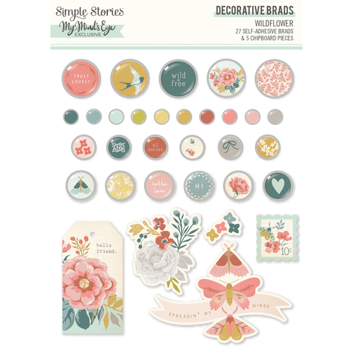 Simple Stories Wildflower Decorative Brads