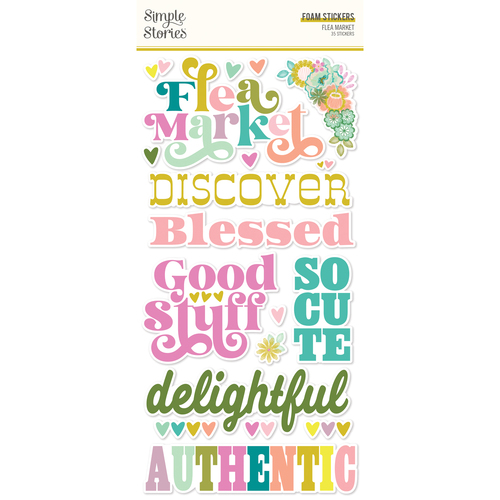 Simple Stories Flea Market Foam Stickers
