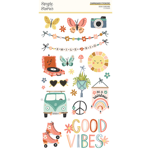 Simple Stories Boho Sunshine Chipboard Stickers