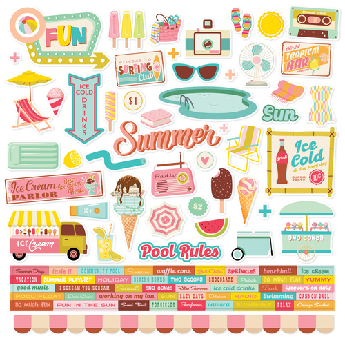 Simple Stories Retro Summer Stickers