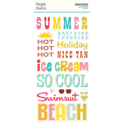 Simple Stories Retro Summer Foam Stickers