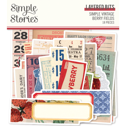 Simple Stories Simple Vintage Berry Fields Layered Bits & Pieces