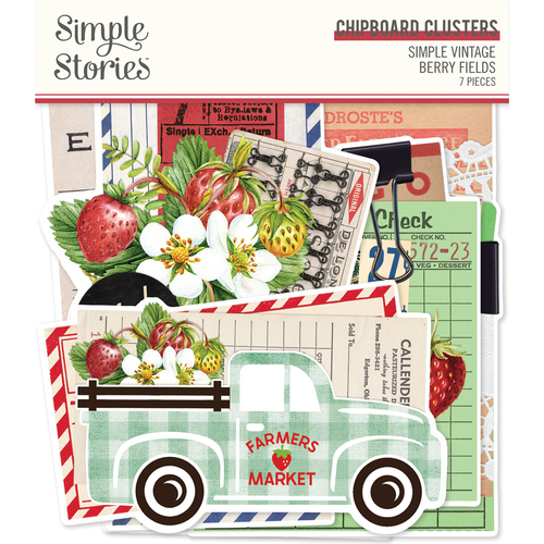 Simple Stories Simple Vintage Berry Fields Chipboard Clusters
