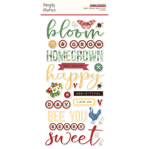 Simple Stories Simple Vintage Berry Fields Foam Stickers